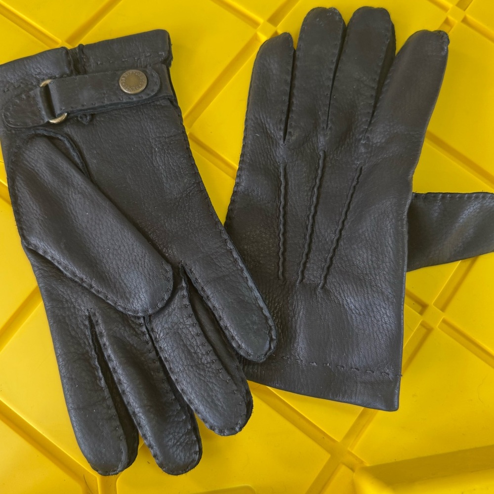 Men's Black Leather Driving Gloves